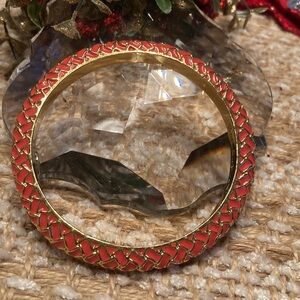 Lilly Pulitzer orange and Gold Bangle Bracelet